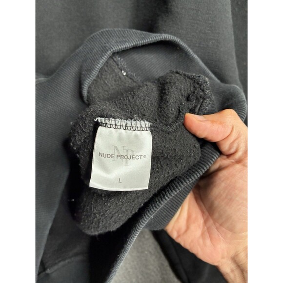 Nude Project Mens Hoodie Size Large Embroidered Logo Double Sided Designer - Picture 6 of 13